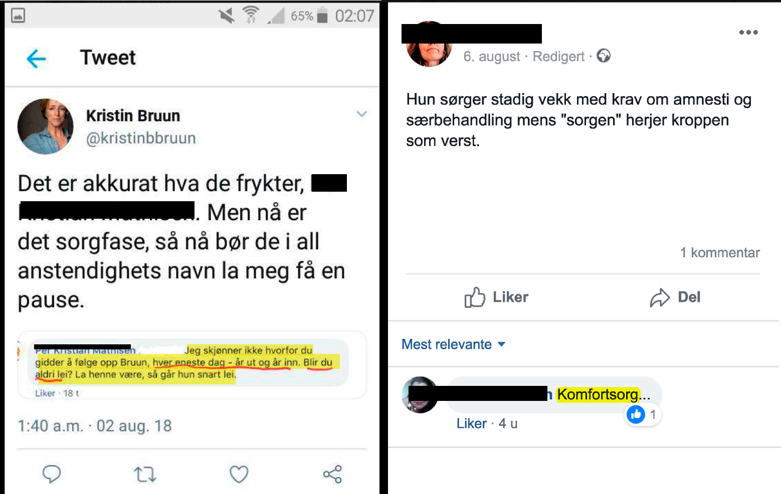 Irene Hov, Hilde Ottesen sjikanerer kbb. Brudd besøksforbud.